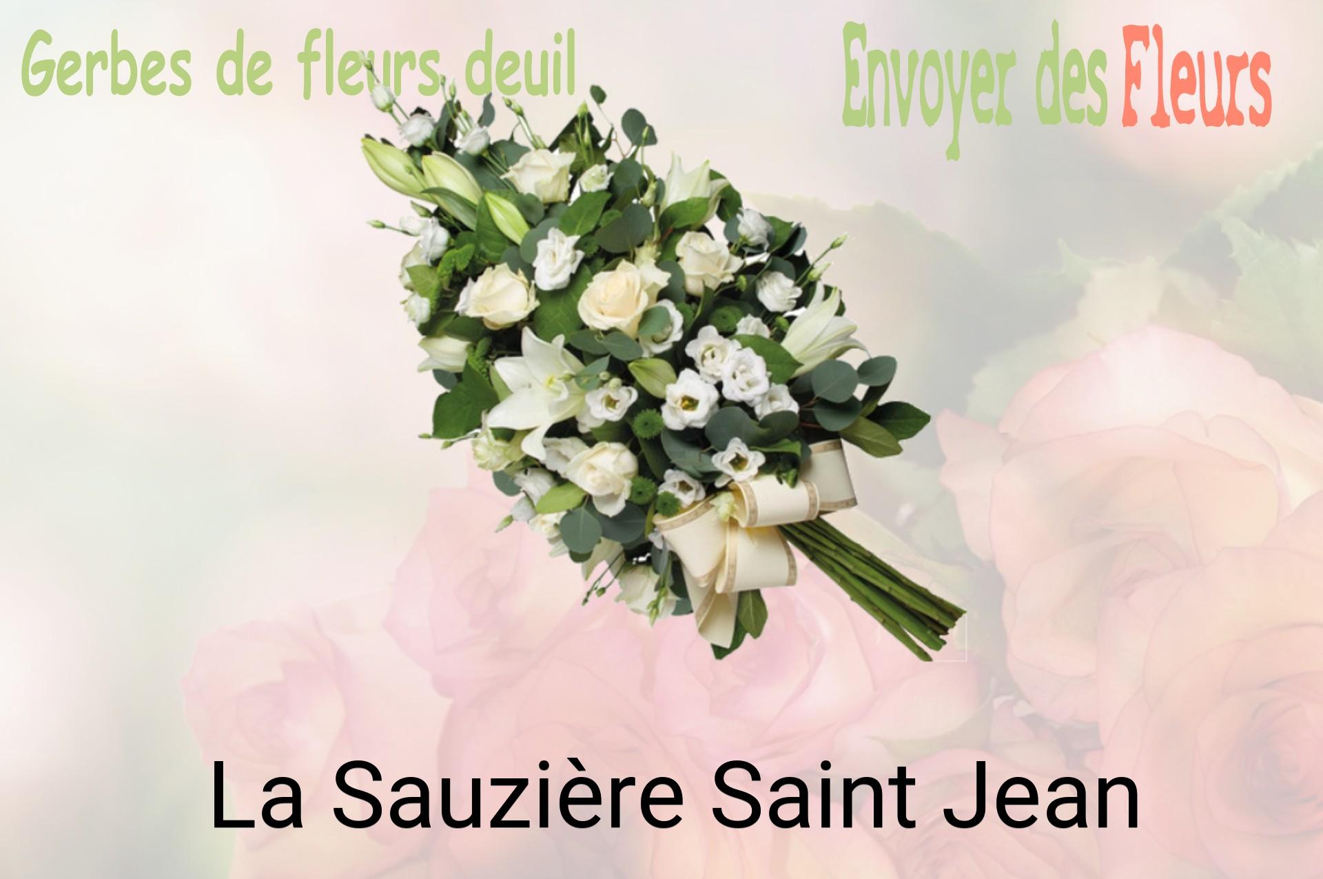 Gerbe de fleurs de deuil livrée à La Sauzière-Saint-Jean
